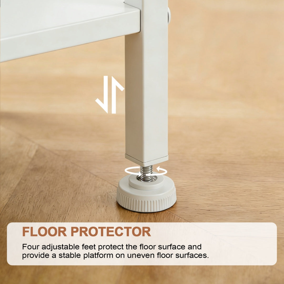 Bedside Table, With Built-in USB-C-type Port Sockets And Adjustable Drawers, 3-layer Storage Rack, And Fabric Drawers