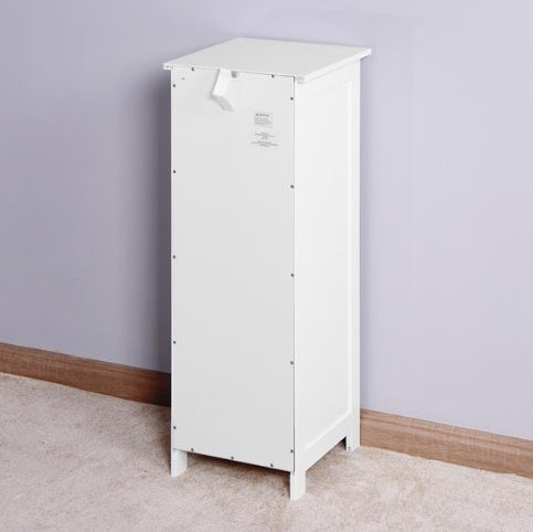 White Bathroom Storage Cupboard, Freestanding Locker With Drawers