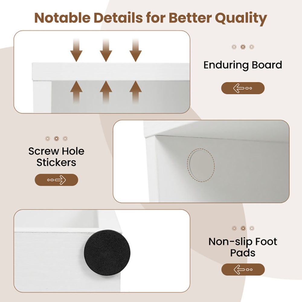 2-Cube Bookcase Floor Standing Open Bookshelf With 5-Position Adjustable Shelf