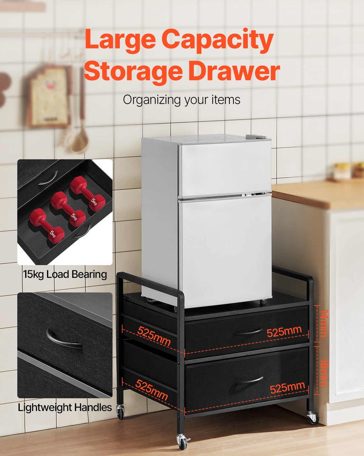 Mini Fridge Stand With Storage 176 Lbs Black Mini Fridge Table 2 Drawers