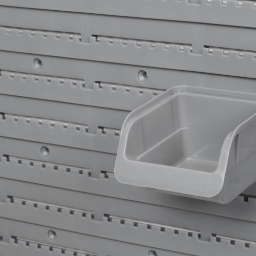 DURHAND 44 Piece Wall Mounted Pegboard Tool Organizer Rack Kit With Various Sized Storage Bins, Pegboard, & Hooks, Orange