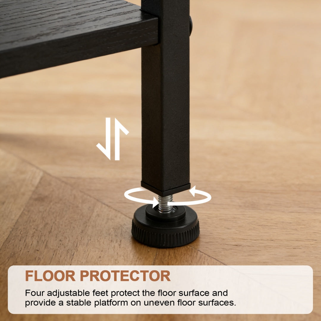 Bedside Table, With Built-in USB- C-type Port Sockets And Adjustable Drawers, 3-layer Storage Rack, And Fabric Drawers