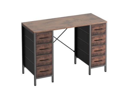 47-inch Computer Desk, 8 Fabric Drawers, Storage, X-shaped Reinforced Structure