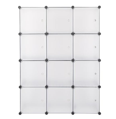 4-layer 12 Grid Plastic Wire Mesh With Door Cube Piece Storage Rack