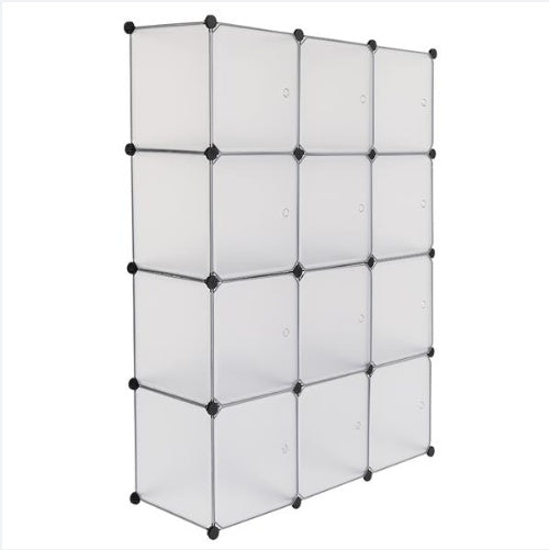 4-layer 12 Grid Plastic Wire Mesh With Door Cube Piece Storage Rack