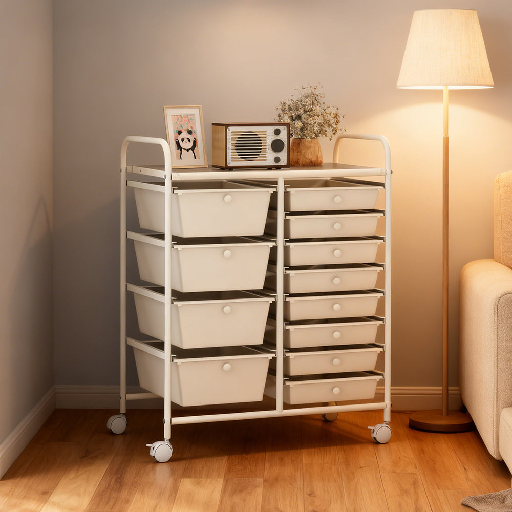 12-Drawer Utility Rolling Cart With Drawers Multi-Use Storage
