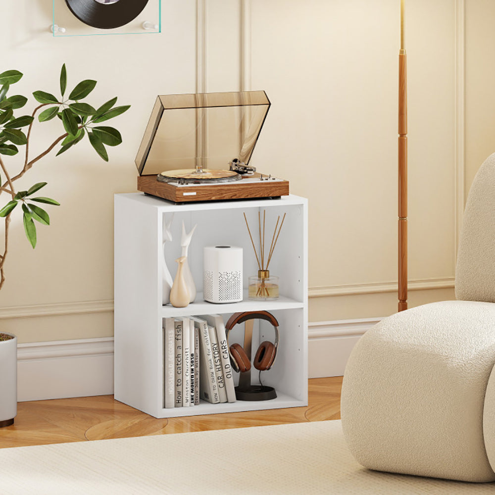 2-Cube Bookcase Floor Standing Open Bookshelf With 5-Position Adjustable Shelf