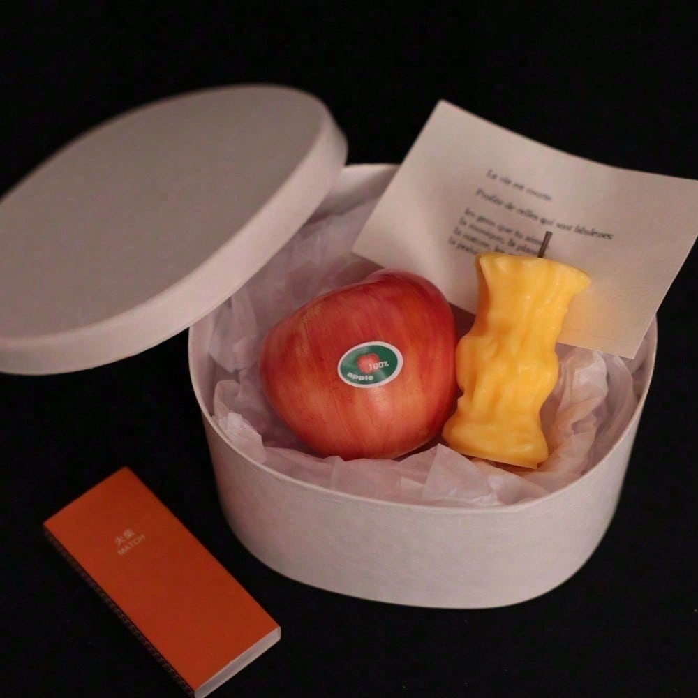 Fruit Inspired Scented Candles, Fruit Shape, Creative Design, Cute Home Accessory, Perfect For Adding A Unique Touch To Your Living Space.