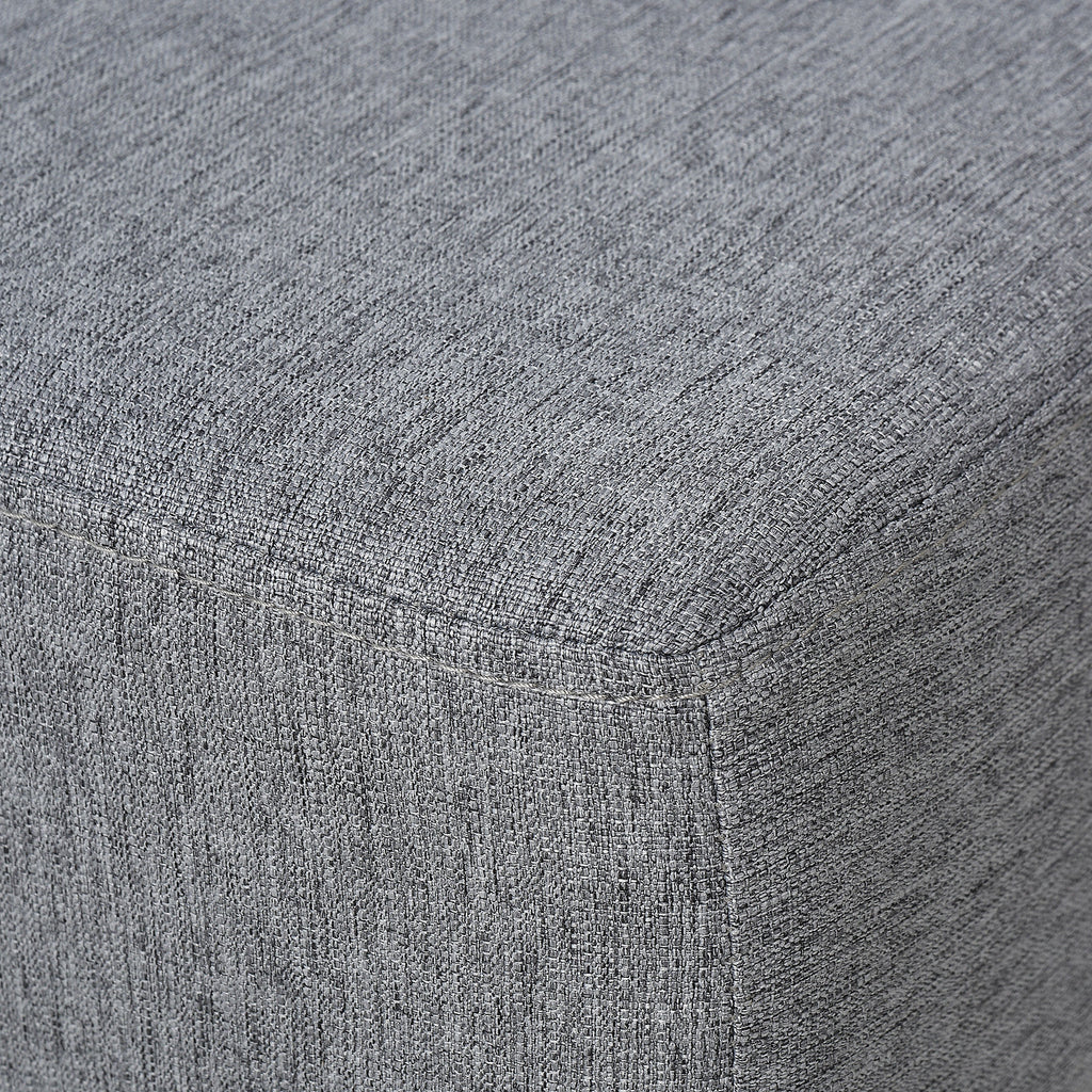 Versatile Accent 16 Gray Linen FabricOttoman Cube Footrest Pouf