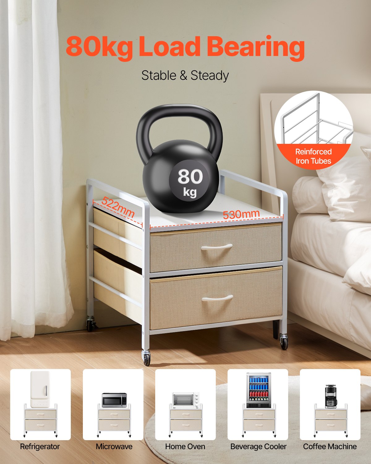 Mini Fridge Stand With Storage 176 Lbs White Mini Fridge Table 2 Drawers